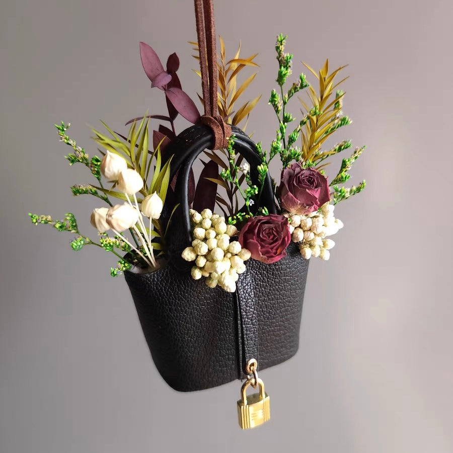 Luxurious Handmade Leather Bag, Car Rearview Mirror Hanging Air Refresher