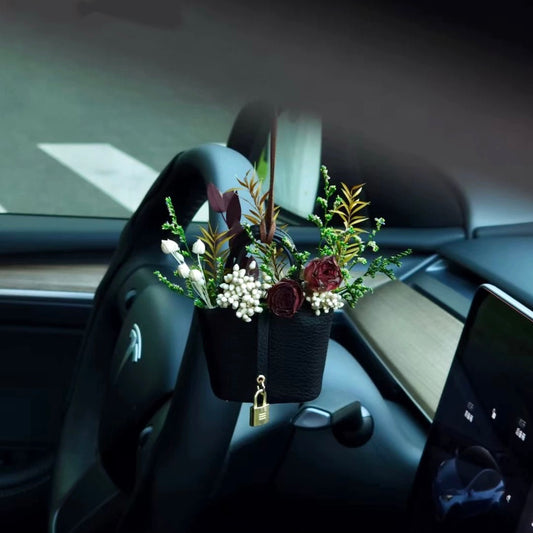 Luxurious Handmade Leather Bag, Car Rearview Mirror Hanging Air Refresher
