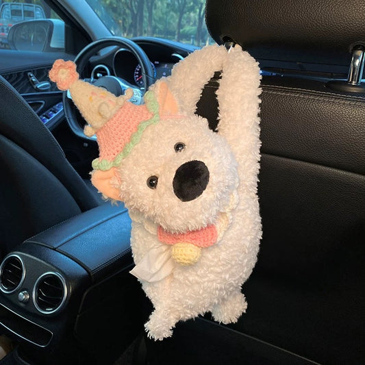 Cute Dog Car Hanging Tissue Holder