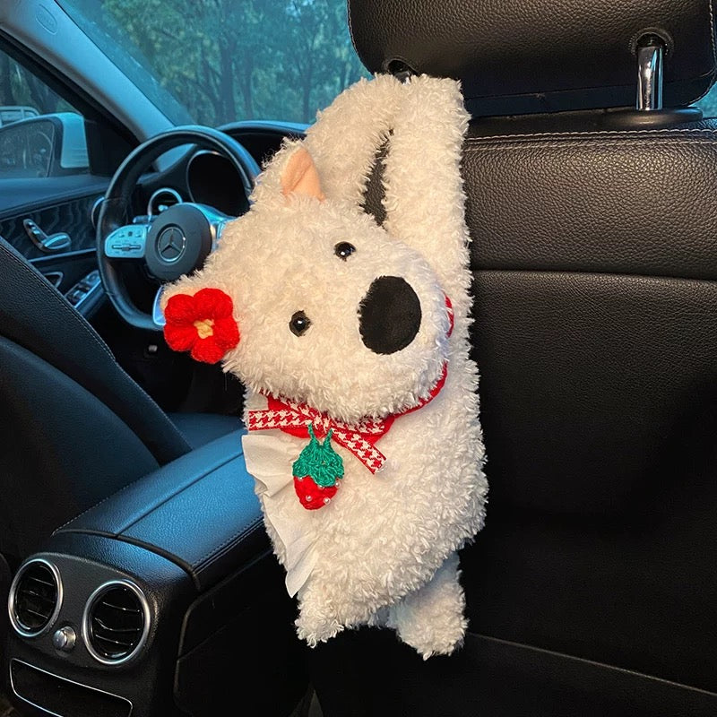 Cute Dog Car Hanging Tissue Holder