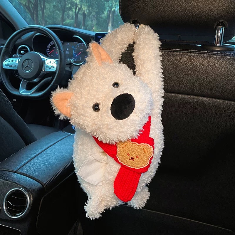 Cute Dog Car Hanging Tissue Holder