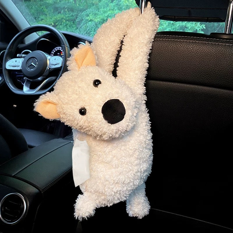 Cute Dog Car Hanging Tissue Holder