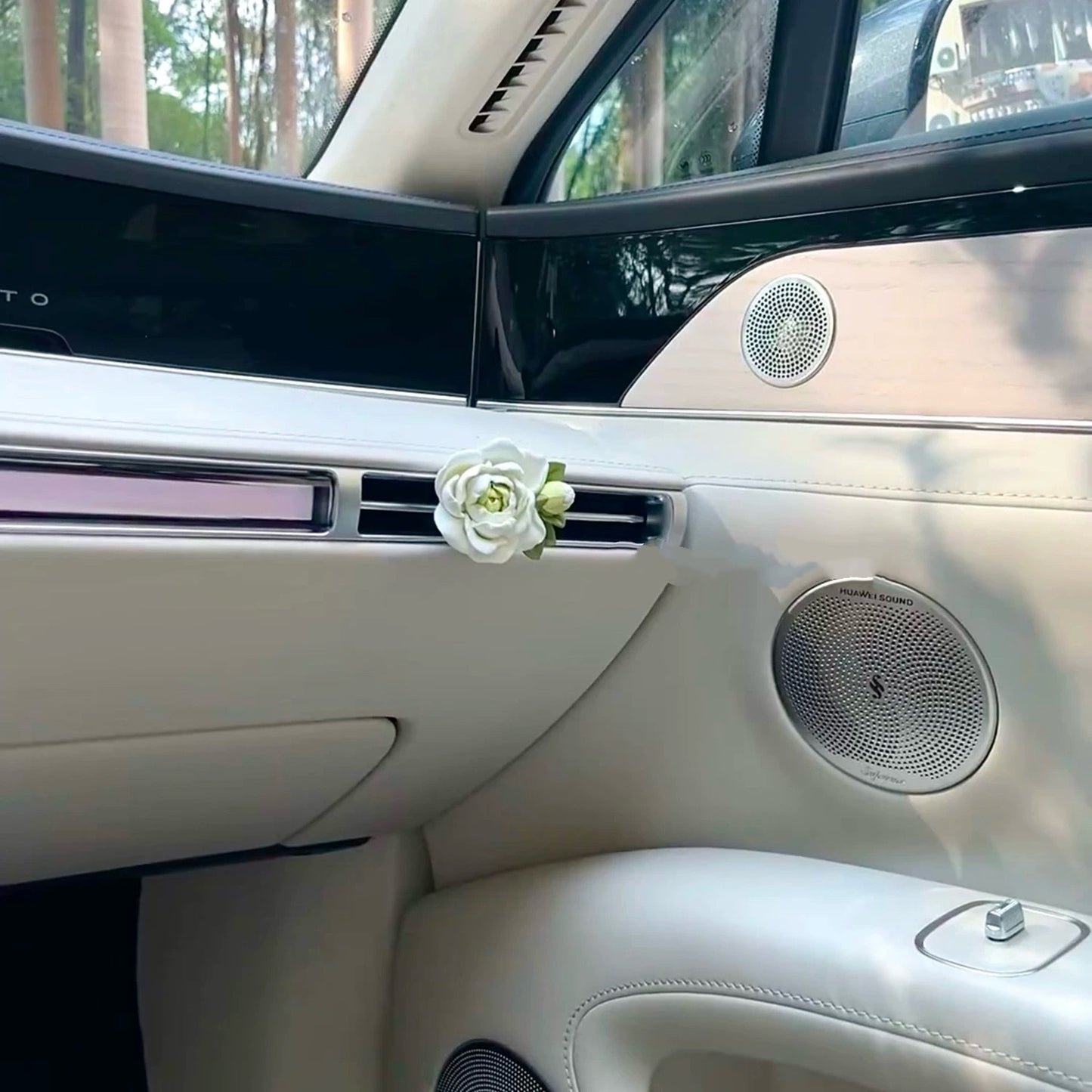 Cute Handmade Pink and Green Jasmine Flowers, Car Passive Diffuser and Air Freshener