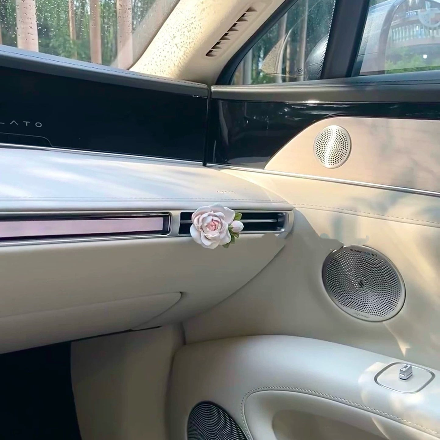 Cute Handmade Pink and Green Jasmine Flowers, Car Passive Diffuser and Air Freshener