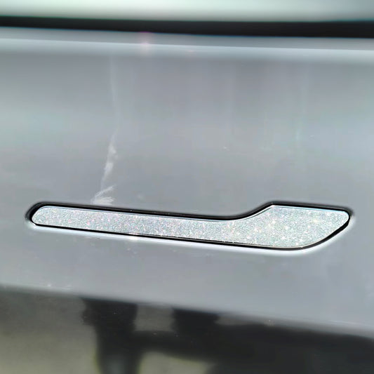 Cute Shining White and Black Door Handle Decorations, Tesla Model Y
